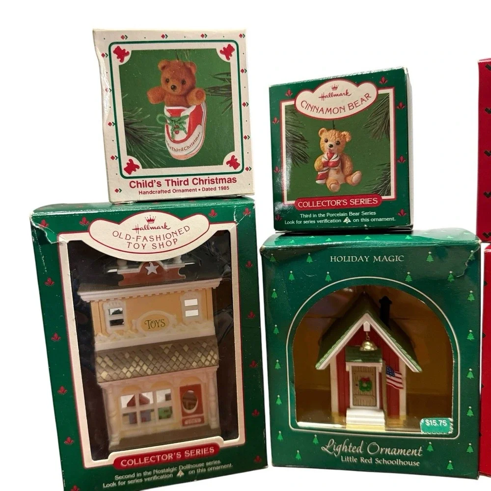 Hallmark Ornament Lighted & Handcrafted Lot Of 8 All 1985 NOS Collectors‎ Series